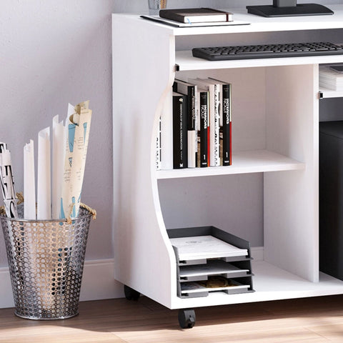 Rootz Computerbureau - Compact bureau - Veelzijdig werkstation - Modern ontwerp - Voldoende opbergruimte - Duurzame materialen - 80 cm x 48 cm x 76 cm