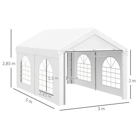 Rootz Reception Tent Pavilion - Tent Barnum - Roof Tent - Durable Materials - 500cm x 300cm x 285cm