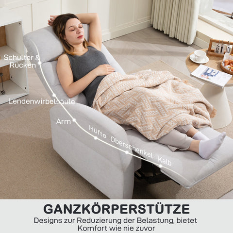 Rootz Adjustable Relaxation Armchair - Modern Upholstered Chair - Recliner with Footrest - Comfortable Seating - 76cm x 93cm x 103cm