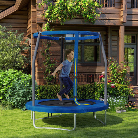 Rootz Children's Trampoline - Garden Trampoline - Kids Bouncer - Safety Net Included - Ø 183 x 200 cm - Blue - Enhances Outdoor Fun