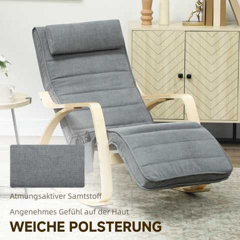 Rootz Rocking Chair - Recliner - Massage Chair - Lumbar Heating - 67cm x 106cm x 92cm - Grey