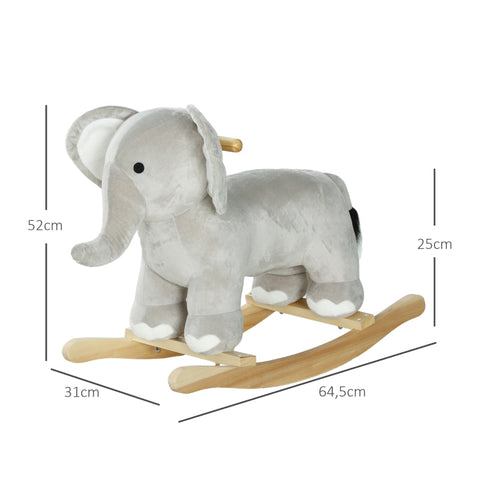 Rootz Elephant Rocking Toy - Rocker - Child's Riding Toy - Safe Design - 64.5L x 31W x 52H cm