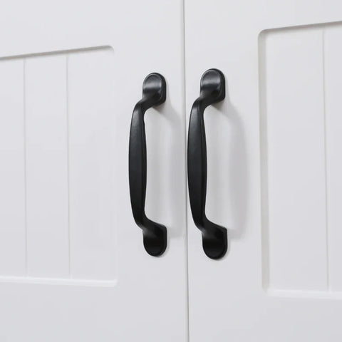 Rootz Kitchen Cabinet - Kitchen Buffet Cabinet - Country House Style - 2 Cabinets - 2 Shelves - Chipboard - White - 70 Cm X 40 Cm X 170 Cm