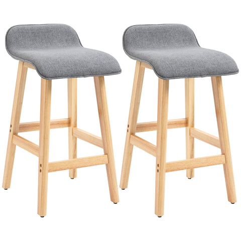 Rootz Scandinavian Bar Stools Set - High Chairs - Stylish Kitchen Seats - Comfort Footrests - 40cm x 41.5cm x 75.5cm