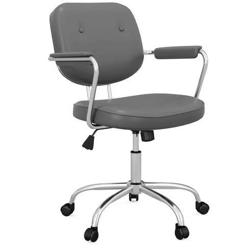 Rootz Office Chair - Desk Chair - Height Adjustable - Tilt Function - Faux Leather - Foam - Cream - 60 Cm X 60 Cm X 92 Cm