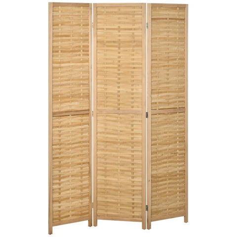 Rootz Room Divider - Folding Partition - Privacy Screen - Bamboo - 3 Parts - Natural - 120 cm x 170 cm x 1.8 cm