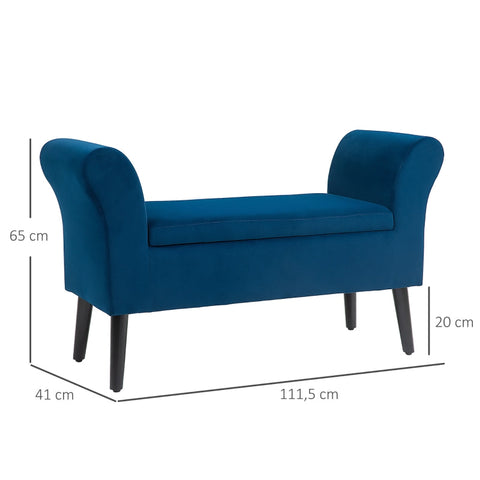 Rootz Upholstered Bench - Stylish Seat - Elegant Storage - Extra Comfort - 111.5cm x 41cm x 65cm