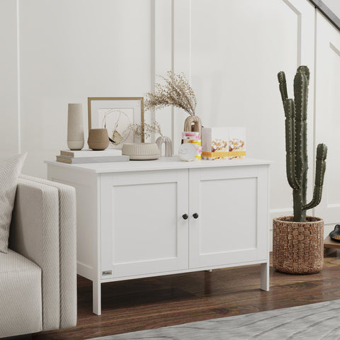 Rootz Litter Box Cabinet - Cat House - Cat Toilet - Privacy Solution - 80 x 51 x 54 cm White