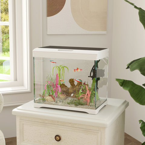 Rootz 17L Tropical Aquarium - Fish Tank - LED Light Aquarium - Easy Maintenance - 35cm x 21cm x 31cm