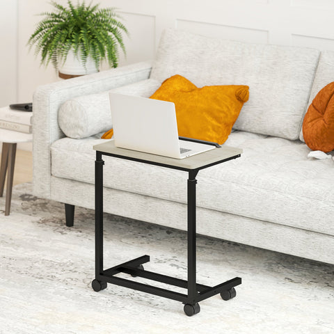 Rootz Adjustable Side Table - Bedside Table - Desk - Height Adjustable - Metal Frame - 55cm x 36cm x 62.5-82.5cm
