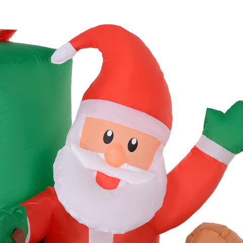 Rootz Inflatable Santa Claus & Reindeer - Festive Holiday Decor - LED Lighted Décor - 210 x 80 x 140 cm - Weather-Resistant, Sparkling Magic