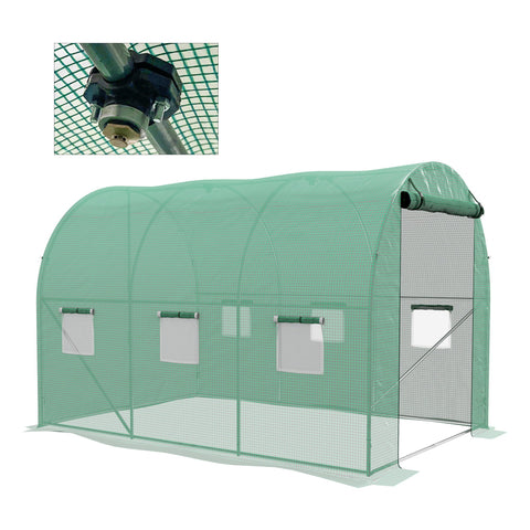 Rootz Garden Greenhouse Tunnel - Plant Nursery - Polyethylene Shelter - Integrated Irrigation - 298cm x 200cm x 197cm