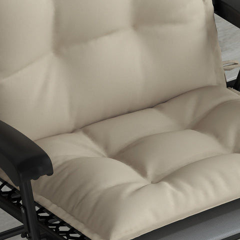 Rootz 2 Piece Sun Lounger Cushion Set - Garden Lounger Pads - Upholstered Cushions - Water-Repellent - Soft Cotton Comfort - 50x116x5 cm, Brown