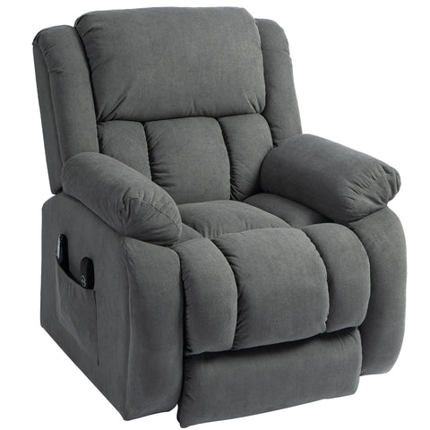 Rootz Grey TV Armchair - Massage Recliner - Heated Chair - Ultimate Comfort with Remote Control - Dimensions: 93cm x 104cm x 100cm