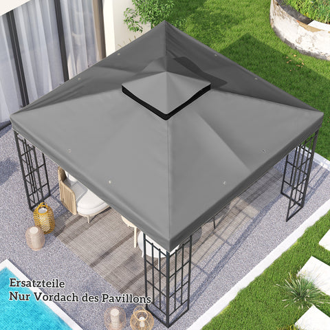 Rootz 3m x 3m Gazebo Replacement Roof - Gazebo Tarpaulin - Sun Shade - UPF30+ Protection - 300cm x 300cm