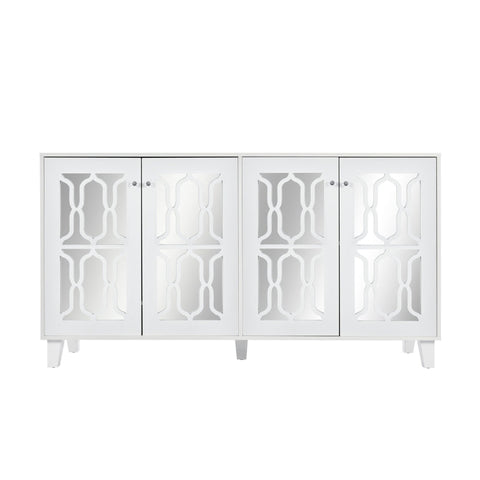 Rootz Mirrored Sideboard - Buffet Cabinet - Storage Cupboard - Elegant Design - 160L x 40W x 84H cm