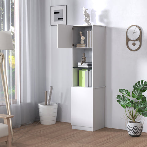 Rootz Bookcase Storage Shelf - Adjustable Units - Shelf Organizers - Modern Aesthetic - 40 x 38 x 160 cm White