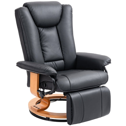 Rootz Recliner Chair - TV Armchair - Lounge Chair - Compact Size - 135° Recline - 360° Rotating Base - Faux Leather - 78cm x 88cm x 103cm