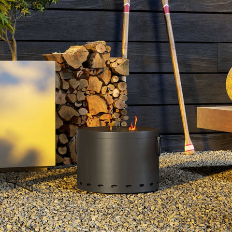 Rootz Smokeless Fire Bowl - Outdoor Fire Pit - Metal Burning Bowl - Clean & Smoke-Free - 38cm x 27cm