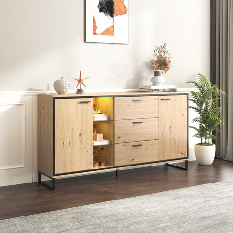 Rootz Modern Sideboard - Buffet Cabinet - Storage Console - Versatile Chipboard - 160cm x 40cm x 85cm
