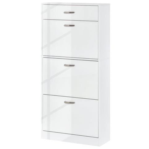 Rootz Shoe Cabinet - Space-Saving Storage - Elegant Organizer - Aluminum Handles - 62L x 24W x 135H cm