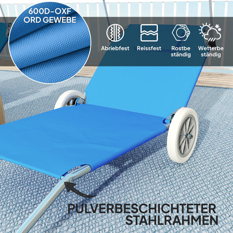Rootz Foldable Sun Lounger - Beach Lounger - Garden Lounger - Adjustable Backrest - 62cm x 148cm x 85cm