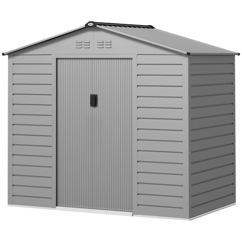 Rootz Garden Tool Shed - Steel Storage - Lockable Storage - Waterproof & Ventilated - 213cm x 131cm x 192cm