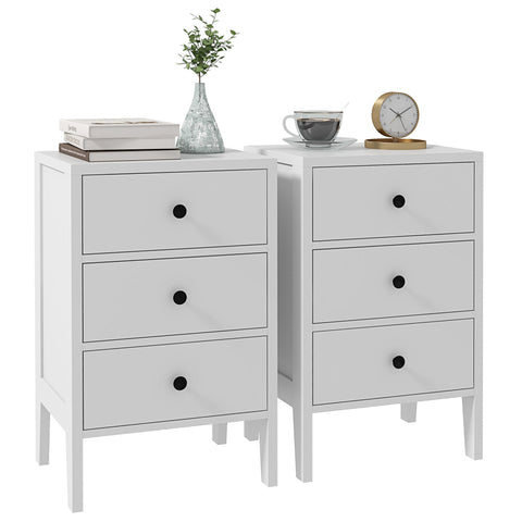 Rootz 2 Piece Set Bedside Tables - Side Tables - Nightstands - Ample Storage - 40b x 30t x 64h cm