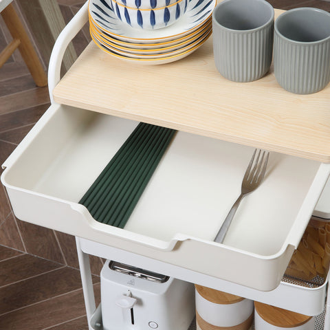 Rootz Kitchen Trolley - Serving Trolley - Storage Cart - Extra Storage - 43.9cm x 30.5cm x 75.6cm