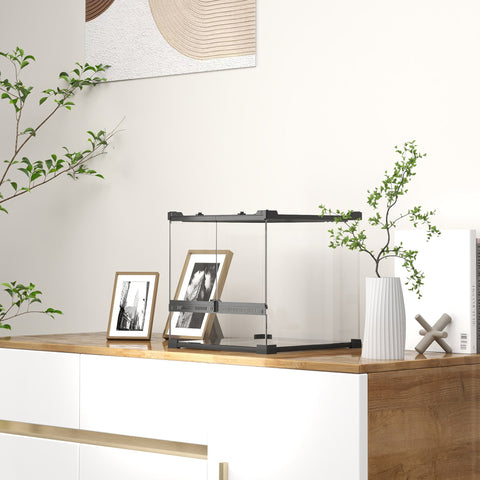 Rootz Glass Terrarium for Reptiles - Vivarium - Enclosure - Waterproof Floor - 30cm x 30cm - Increased Heat Efficiency