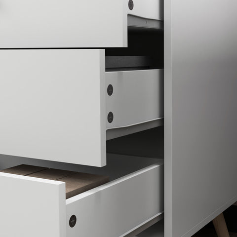 Rootz Scandinavian Chest of Drawers - Storage Cabinet - Drawer Unit - Robust MDF & Pine - 60l x 40b x 68h cm