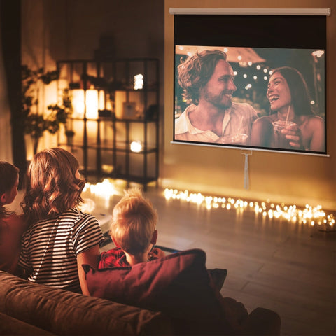 Rootz Projector Screen with Stand - 80 Inch - Wrinkle-Resistant - Wide Viewing Angle - Wall/Ceiling Mount - 172cm x 96cm - 16:9