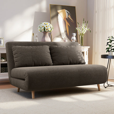 Rootz Sofa Bed Brown - Guest Bed - Convertible Couch - 3-Way Adjustable Backrest - Maximum Comfort - 141 x 90 x 81 cm