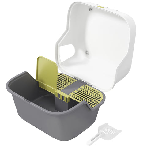 Rootz Cat Litter Box with Lid - Lockable & Easy to Clean - Covered - 50cm x 50cm x 39cm