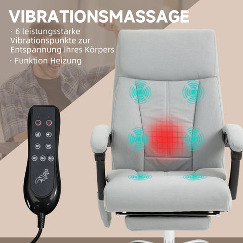 Rootz Massage Office Chair - Executive Chair - Computer Desk Chair - Vibrating Massage - Lumbar Heating - Ergonomic Design - 65cm x 74cm x 119cm