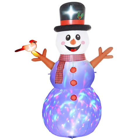 Rootz Inflatable Snowman Christmas Decor - Festive Ornament - Weatherproof Decoration - LED Lit - 165cm x 100cm x 240cm