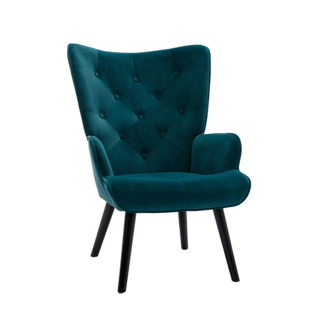 Rootz Velvet Armchair - Living Room Chair - Trendy Seating - High-Quality Comfort - 96cm x 69cm x 70cm
