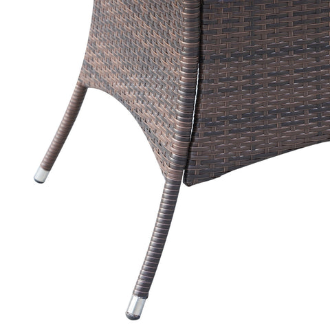 Rootz 7-Piece Polyrattan Garden Furniture Set - Outdoor Dining Set - Patio Furniture - Durable Construction - Comfortable Seating - Easy Maintenance - Table: 150L x 80W x 74H cm, Chairs: 61L x 60W x 85H cm