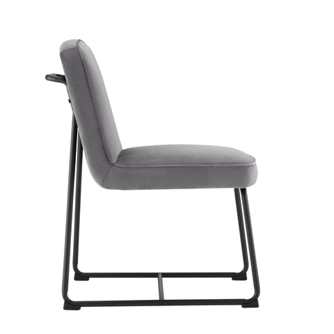 Rootz Velvet Dining Chairs - Elegant Seating - Padded Chairs - Exceptional Comfort - 46L x 45W x 81.5H cm - Modern Gray Design