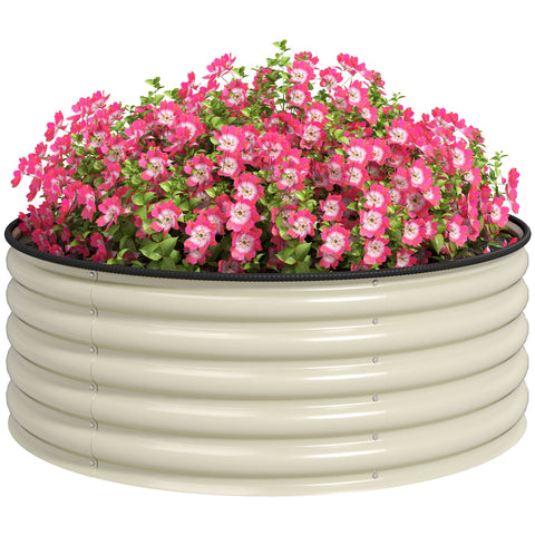 Rootz Raised Bed - Galvanized Planters - Planting Box - Promotes Root Growth - 120cm x 120cm x 43cm - White