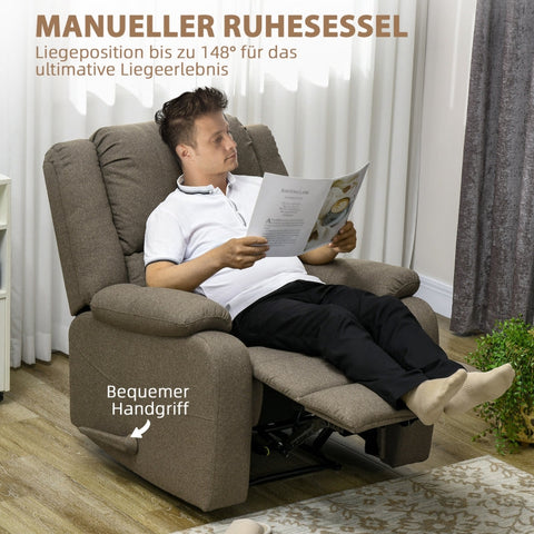 Rootz Recliner Chair - Lounge Chair - Armchair - Adjustable Backrest - Thick Padding - 87cm x 96cm x 98cm