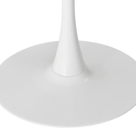 Rootz Modern Round Dining Table - White Masonation Table - Metal Frame Dining Tables - Durable & Stylish - 120cm x 120cm x 75cm