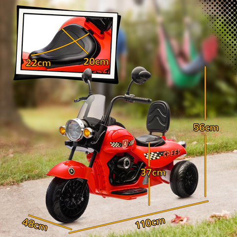 Rootz Electric Children's Motorcycle - Ride-On Bike - 3-Wheeled Scooter - Safe & Fun - 110cm x 48cm x 56cm