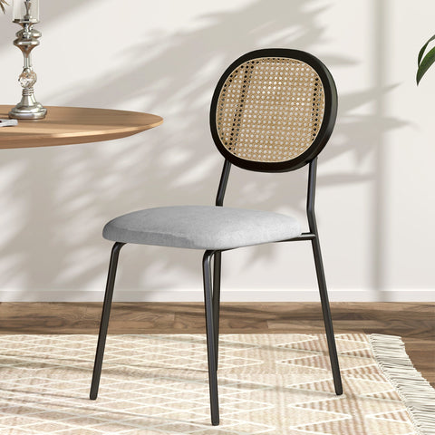 Rootz 2 Piece Set Dining Chairs - Kitchen Chairs - Rattan Chairs - Breathable Comfort - 44cm x 54cm x 87cm