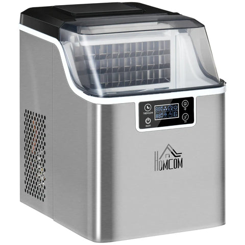 Rootz Ice Cube Machine - Ice Cube Dispenser - Ice Maker - Ice Cube Maker With 3.2l Water Tank - Silver - 25.2L x 36W x 37.1H cm
