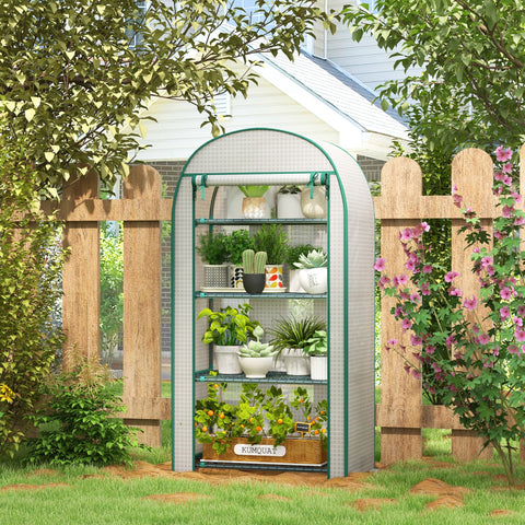 Rootz Balcony Greenhouse - Garden Greenhouse - UV-Resistant Plant Shelter - Easy Access - 80x50x160 cm White