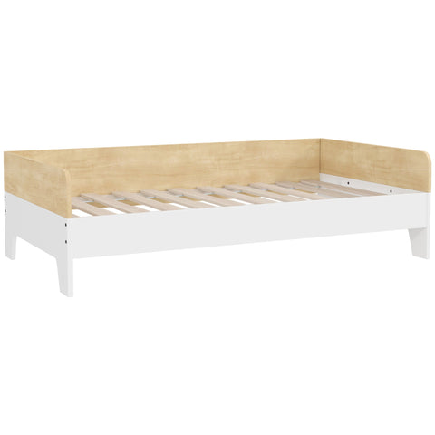 Rootz Cot Bed - Toddler Bed - Children's Bed Frame - Safety & Comfort - MDF Wood - High Sides - 143.5 x 74 x 40 cm - White
