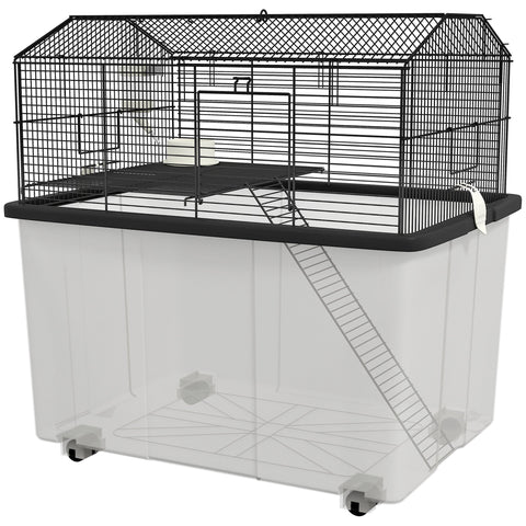 Rootz Hamster Cage Rodent Cage - Small Animal Habitat - Pet Enclosure - Exercise Promoting - Steel Wire - 57 x 43 x 57 cm