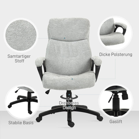 Rootz Ergonomic Office Chair - Desk Chair - Swivel Chair - Height Adjustable Comfort - 66cm x 77cm x 106.5-115.5cm - Grey