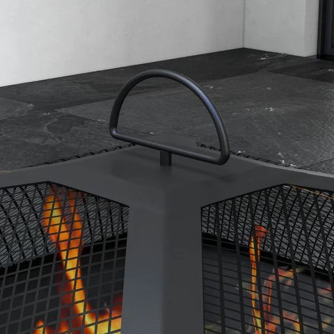 Rootz BBQ Grill - 4 Main Burners - Side Hooks - 1 Warming Plate - Side Table - Bottom Shelf - Spice Rack - Galvanized Steel - Stainless Steel - Black-silver - 135L x 53W x 101H cm